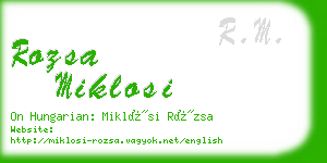 rozsa miklosi business card