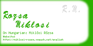 rozsa miklosi business card